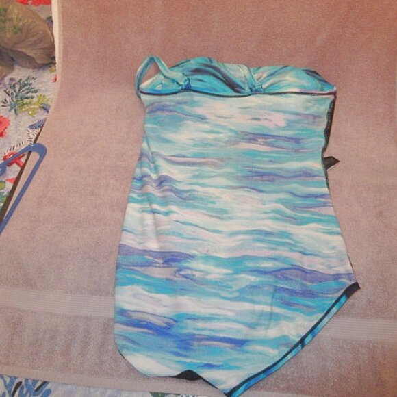 Great Lengths Making Waves Swimsuit 18 One Piece Long Torso Tummy Slimmer Vacay - Picture 7 of 13